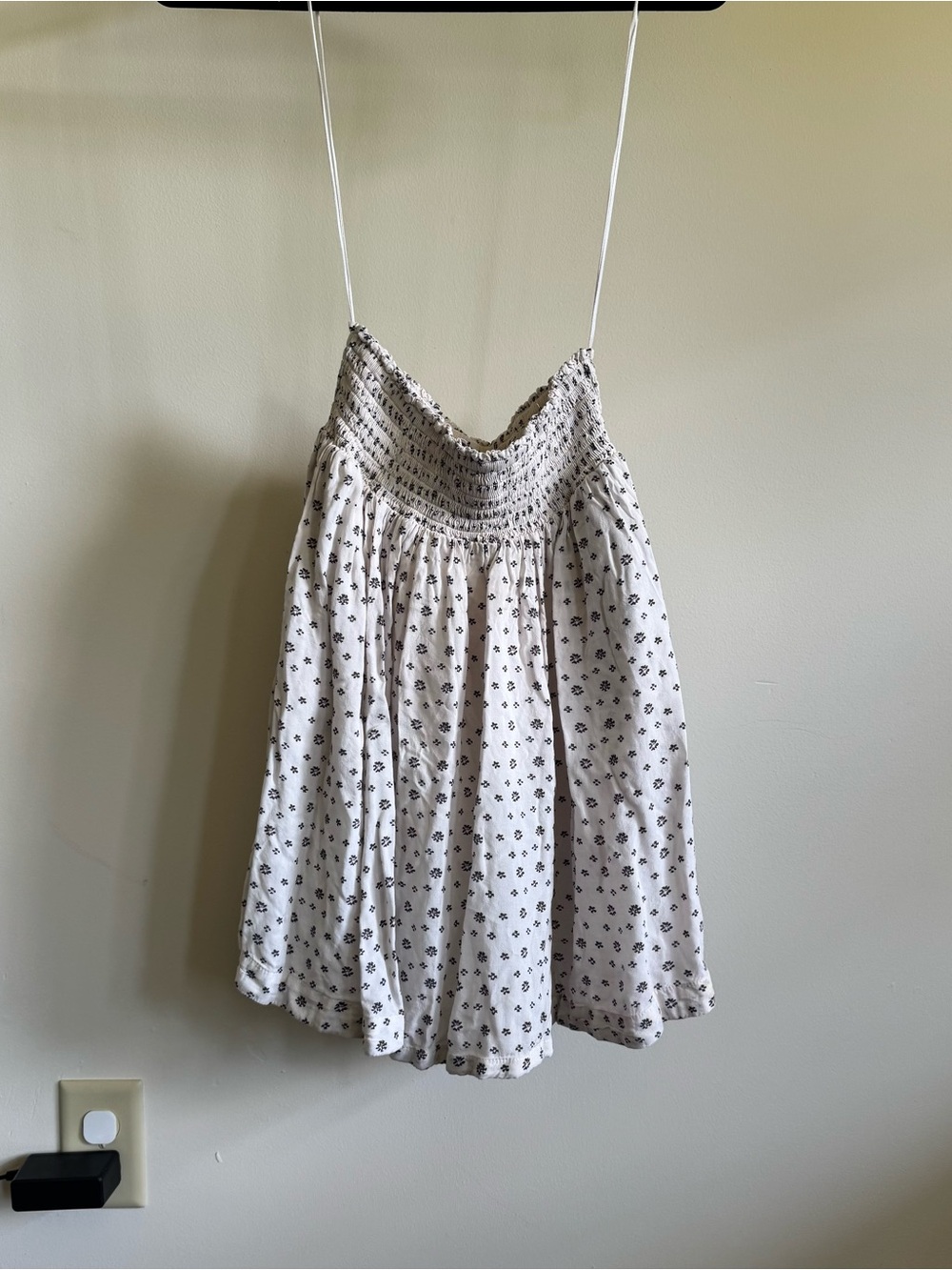 Free People Cream Mini Dress with Black Floral Dots